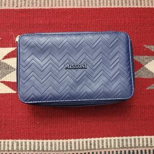 Missoni Delta One First Class Travel Kit Case Blue Wave Amenity Carry‎ On Makeup